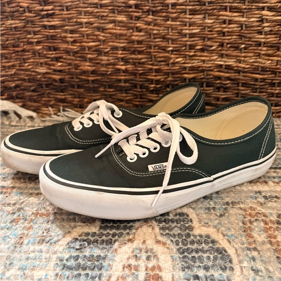 Vans Forest Green and White Canvas Sneakers - Picture 2 of 3